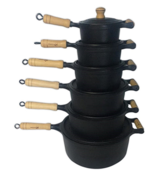 Cast Iron Pans with Wooden Handles