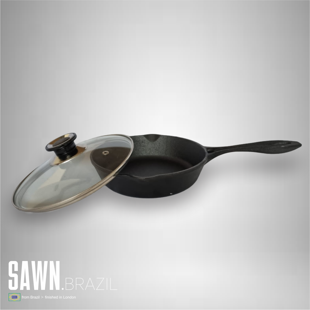 Cast Iron Frying Pan with Glass Lid