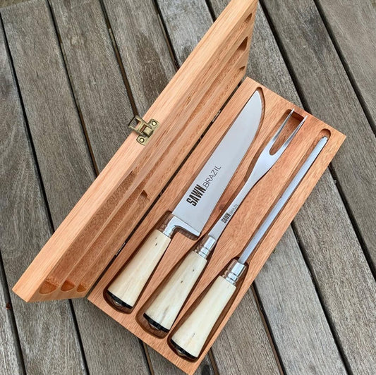 Barbecue Knife Set in Wooden Case