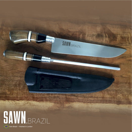 Brown Bone, Wood and Horn Handle